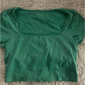 Aerie Offline Green Crop T-Shirt